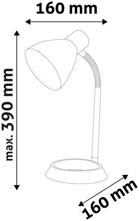 Asztali lámpa, O-talp, AVIDE "Basic", fehér 3 Izzólámpás asztali lámpák