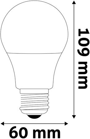 LED izzó, E27, gömb, A60, 9,5W, 1055lm, 3000K, AVIDE 3 LED égők E27-es foglalattal