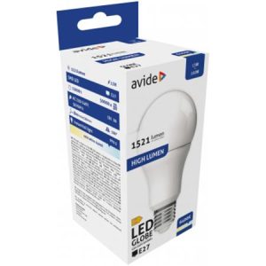 LED izzó, E27, gömb, A60, 13W, 1521lm, 6400K, AVIDE