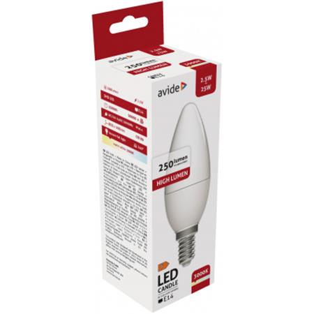 LED izzó, E14, gyertya, 2,5W, 250lm, 3000K, AVIDE 2 LED izzó, E14, gyertya, 2,5W, 250lm, 3000K, AVIDE