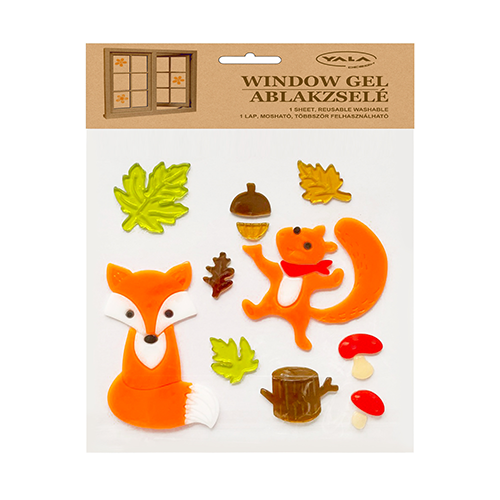 Ablakzselé 25x20 cm róka és mókus 2 Ablakzselé 25x20 cm róka és mókus - Image 2