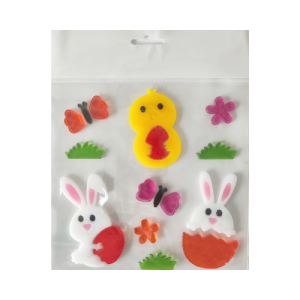 Ablakzselé  nyúszi és csibe 20x25 cm