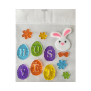 Ablakzselé  nyúszi és tojások 20x25 cm