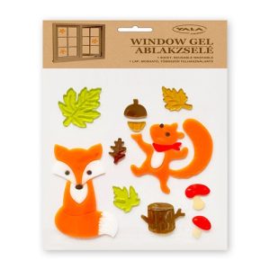 Ablakzselé 25x20 cm róka és mókus