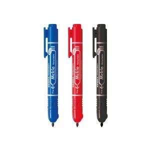 Alkoholos marker 1,3 mm, nyomógombos, Zebra Mckie Retractable írásszín fekete