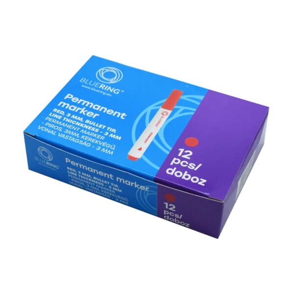 Alkoholos marker 3mm kerek vegu Bluering piros i497530