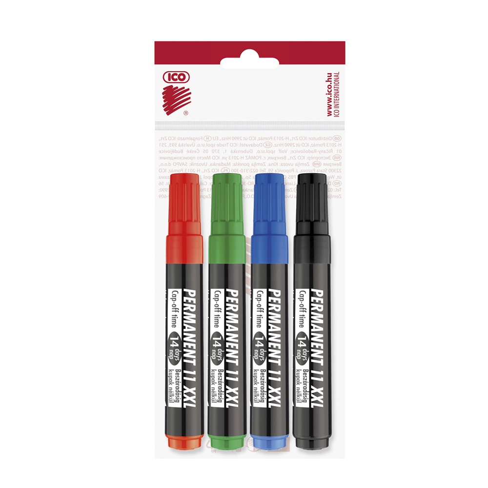 Alkoholos marker készlet, 3mm, kerek hegyű Ico 11XXL, 4 klf.szín 2 Alkoholos marker készlet, 3mm, kerek hegyű Ico 11XXL, 4 klf.szín - Image 2