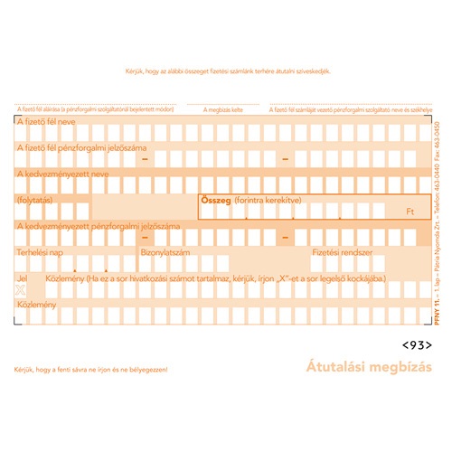 Átutalási megbízás leporelló 180x12 coll 2 példányos 800 ív/doboz 2 Átutalási megbízás leporelló 180x12 coll 2 példányos 800 ív/doboz - Image 2