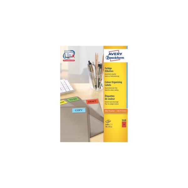 Avery univerzalis cimke piros 70 x 37 mm i48362