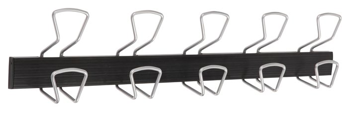 Ruhafogas, fali, fém, 5db fém akasztóval, ALBA, fekete/ezüst 1 ALBA