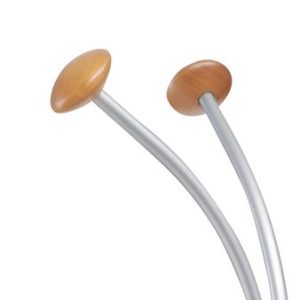 Ruhafogas, fém váz, fa gombokkal, ALBA "Viena", ezüst