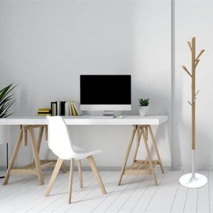 Ruhafogas, fa váz, 8 db akasztóval, ALBA, fa-fehér