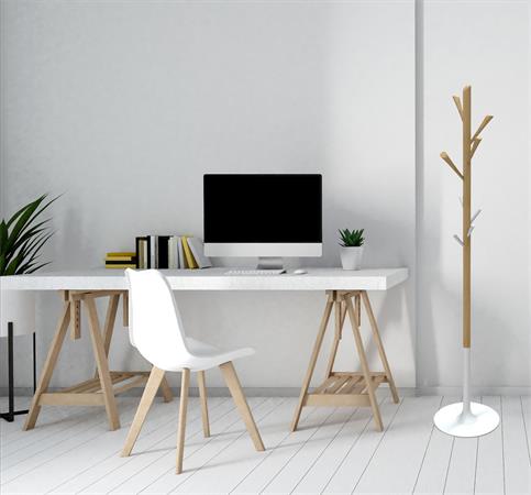 Ruhafogas, fa váz, 8 db akasztóval, ALBA, fa-fehér 2 Ruhafogas, fa váz, 8 db akasztóval, ALBA, fa-fehér