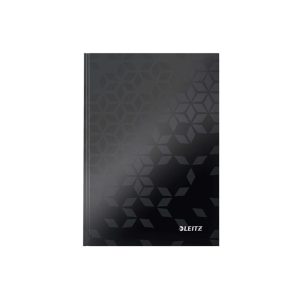 Beíró, A5, vonalas, 80 lap, keményfedeles, LEITZ  Wow fekete