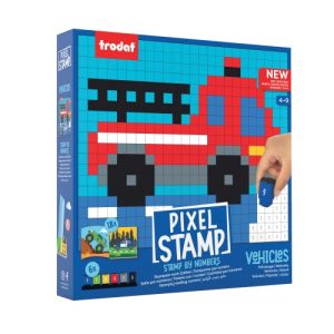 Bélyegző Trodat Pixel Stamp számozott kifestő szett Járművek