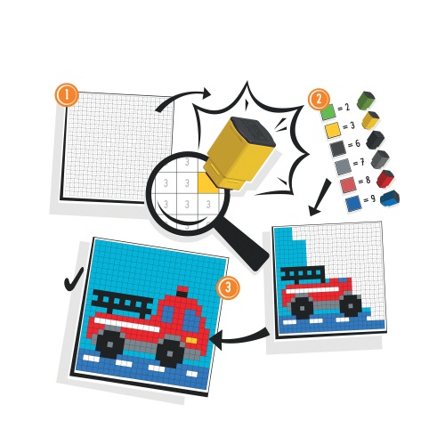 Bélyegző Trodat Pixel Stamp számozott kifestő szett Járművek 2 Bélyegző Trodat Pixel Stamp számozott kifestő szett Járművek - Image 2