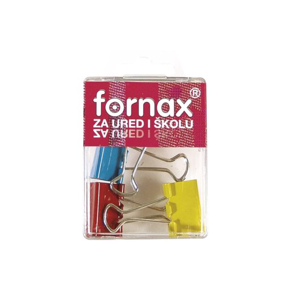 Bindercsipesz FORNAX BC 31 25 mm es szines 4 db muanyag dobozban i56598