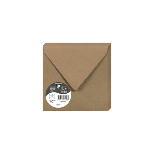 Boríték Clairefontaine Pollen 14x14 cm enyvezett kraft 1 Boríték Clairefontaine Pollen 14x14 cm enyvezett kraft