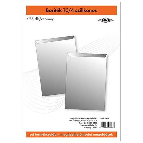 Boríték pd TC/4 szilikonos 229x324 mm 25 db/csomag 1 Boríték pd TC/4 szilikonos 229x324 mm 25 db/csomag