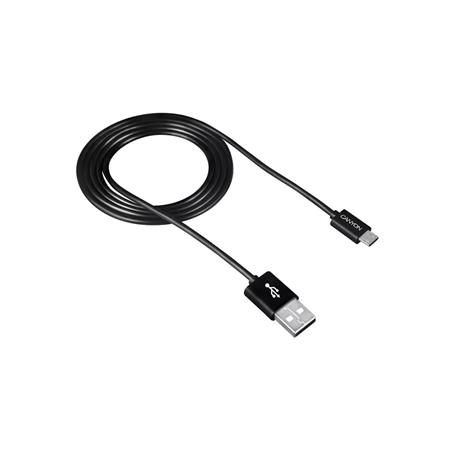 USB kábel, USB 2.0-microUSB, 1 m, CANYON "UM-1", fekete 1 CANYON