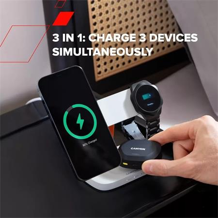 Töltőállomás, 3-az-1-ben, CANYON "Hexagon 310", szürke-narancs 4 Töltőállomás, 3-az-1-ben, CANYON "Hexagon 310", szürke-narancs - Image 4