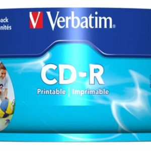 CD-R lemez, nyomtatható, matt, ID, AZO, 700MB, 52x, 25 db, hengeren, VERBATIM