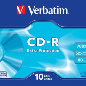 CD-R lemez, 700MB, 52x, 10 db, vékony tok, VERBATIM "DataLife"
