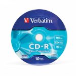 CD-R lemez, 700MB, 52x, 10 db, zsugor csomagolás, VERBATIM "DataLife"