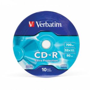 CD-R lemez, 700MB, 52x, 10 db, zsugor csomagolás, VERBATIM "DataLife"