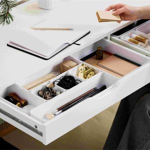 Fiókrendező, 30x6x10 cm, SMARTSTORE "Compact", fehér