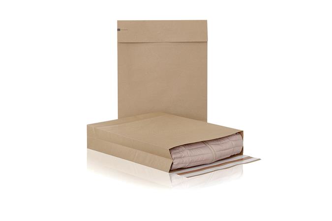 Boríték, visszaküldhető, két ragasztócsíkkal, L, 400x500x100+100 mm, "e-Green" 3 Postázó tasakok