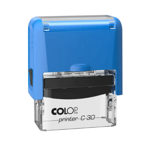 Colop Szövegbélyegző Printer C30 kék átlátszó ház kék párnával 18x47 mm 1 Colop Szövegbélyegző Printer C30 kék átlátszó ház kék párnával 18x47 mm