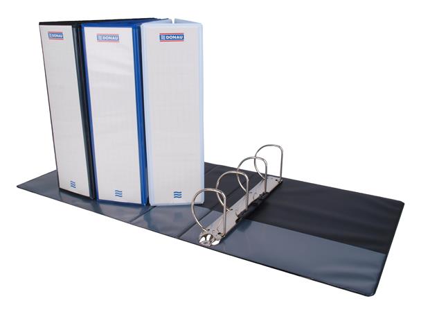 Gyűrűs könyv, panorámás, 4 gyűrű, D alakú, 100 mm, A4, PP, DONAU, fehér 2 Gyűrűs könyv, panorámás, 4 gyűrű, D alakú, 100 mm, A4, PP, DONAU, fehér