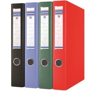Gyűrűs könyv, 2 gyűrű, D alakú, 45 mm, A4, PP/karton, DONAU, piros