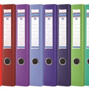 Iratrendező, 50 mm, A4, PP, élvédő sínnel, DONAU "Premium", piros
