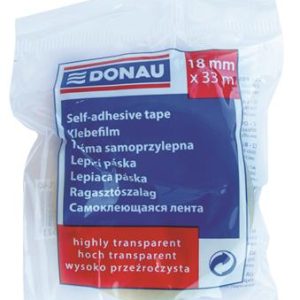 Ragasztószalag, 18 mm x 33 m, DONAU, átlátszó
