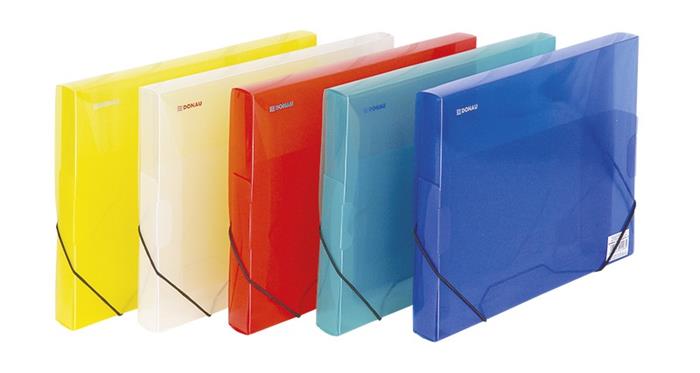 Gumis mappa, 30 mm, PP, A4, DONAU, áttetsző sárga 2 Gumis mappa, 30 mm, PP, A4, DONAU, áttetsző sárga