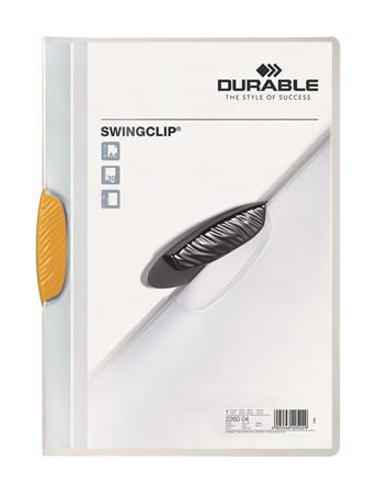 Gyorsfűző, klipes, A4, DURABLE "Swingclip® 30", sárga 1 DURABLE