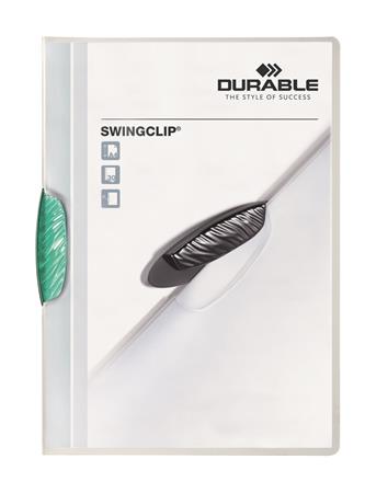 Gyorsfűző, klipes, A4, DURABLE "Swingclip® 30", sötétzöld 1 DURABLE