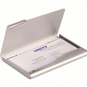 Névjegykártyatartó tárca, fém, 20 db-os, DURABLE, matt ezüst