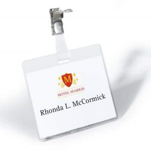 Névkitűző, csíptetővel, 60x90mm, DURABLE