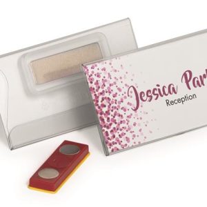 Névkitűző, mágnessel, elfordulásgátlóval, 75x40 mm, DURABLE