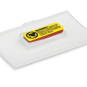 Névkitűző, mágnessel, elfordulásgátlóval, 75x40 mm, DURABLE "CLICK FOLD"