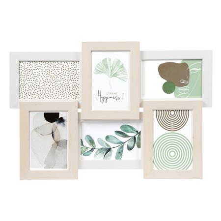 Képkeret, galéria, fa, 6 db 10x15, "Goldbuch Rio", natúr 1 .