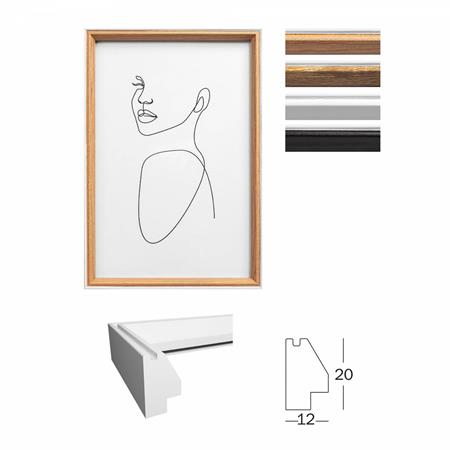 Képkeret, fa, 20x30 cm, "Silhouette", fekete 1 .