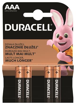 Elem, AAA mikro, 4 db, DURACELL "Basic" 1 DURACELL