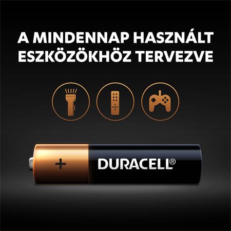 Elem, AAA mikro, 4 db, DURACELL "Basic" 2 Elem, AAA mikro, 4 db, DURACELL "Basic"