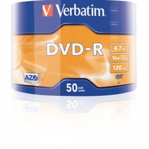 DVD-R lemez, 4,7GB, 16x, 50 db, zsugor csomagolás, VERBATIM