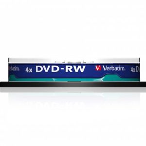 DVD-RW lemez, újraírható, 4,7GB, 4x, 10 db, hengeren, VERBATIM