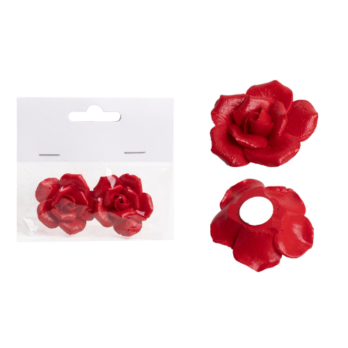 Dekorációs rózsa piros polirezin 2 db-os 1 Dekorációs rózsa piros polirezin 2 db-os